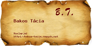 Bakos Tácia névjegykártya